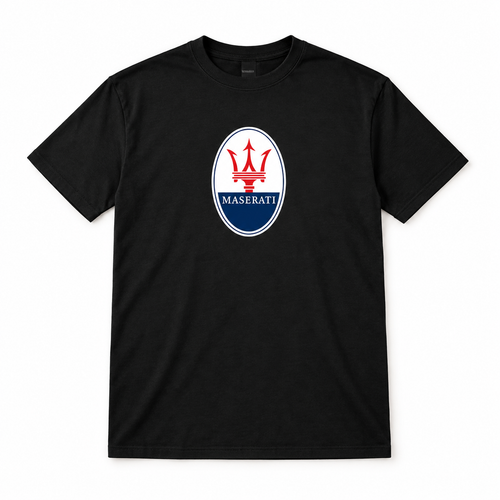 Men’s Maserati Car Cotton T-Shirt | Color: Black | Image 2