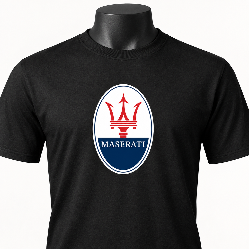 Men’s Maserati Car Cotton T-Shirt | Color: Black | Image 4