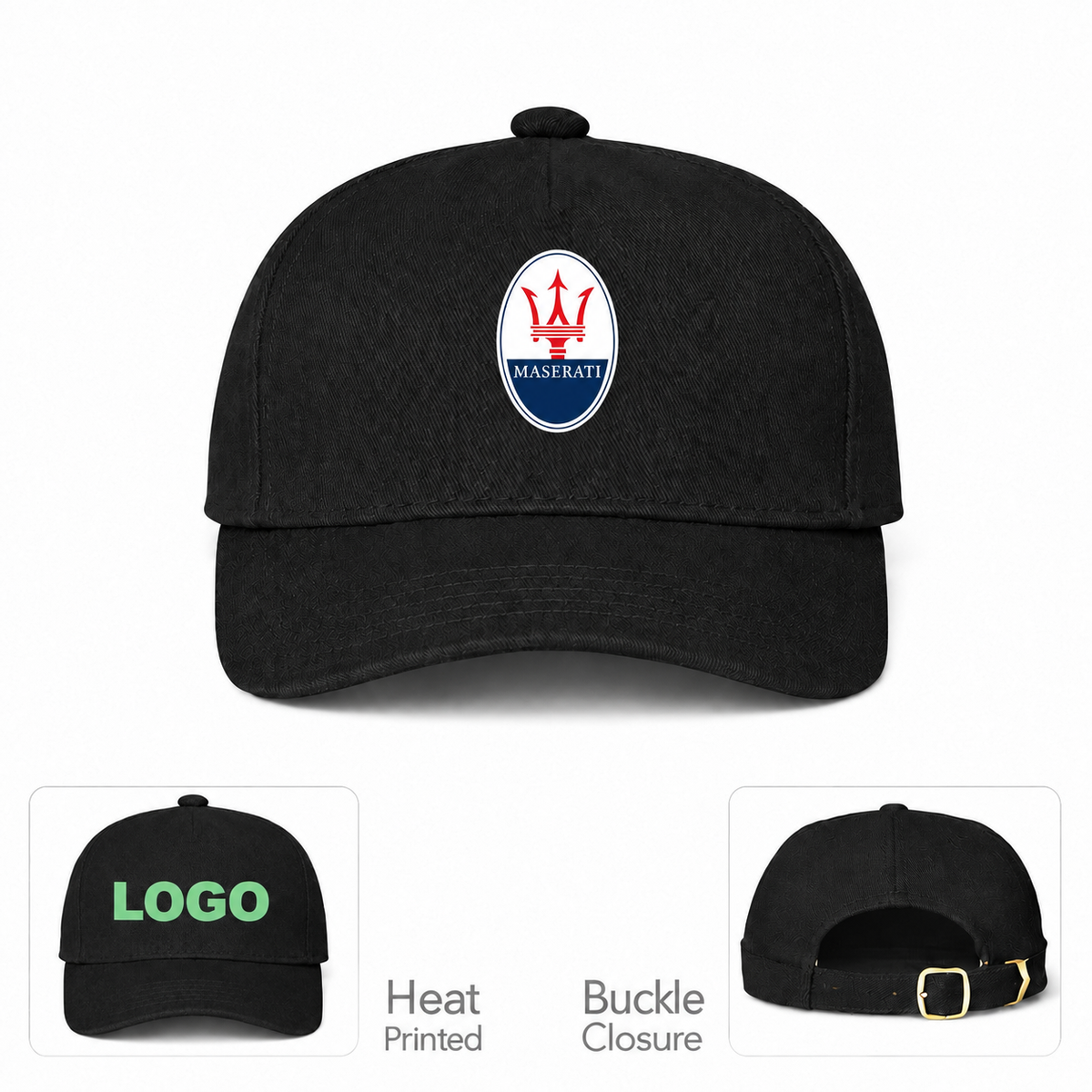 Maserati Car Dad Baseball Cap Hat | Color: Black | Original Product Details