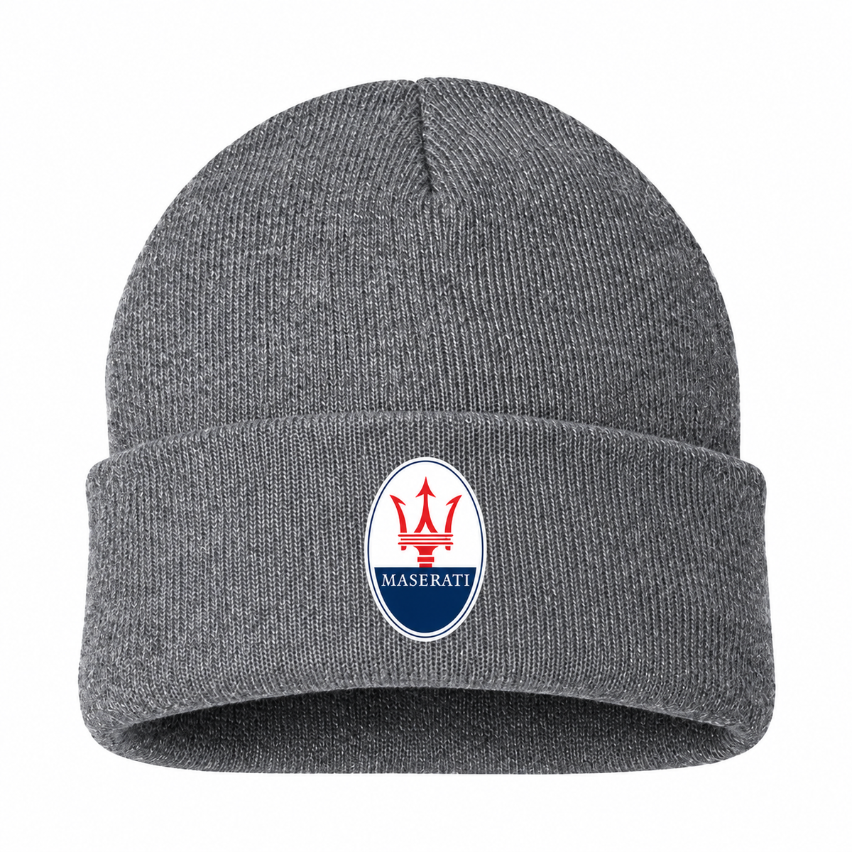 Men's Maserati Beanie Hat — Gray — clean front main