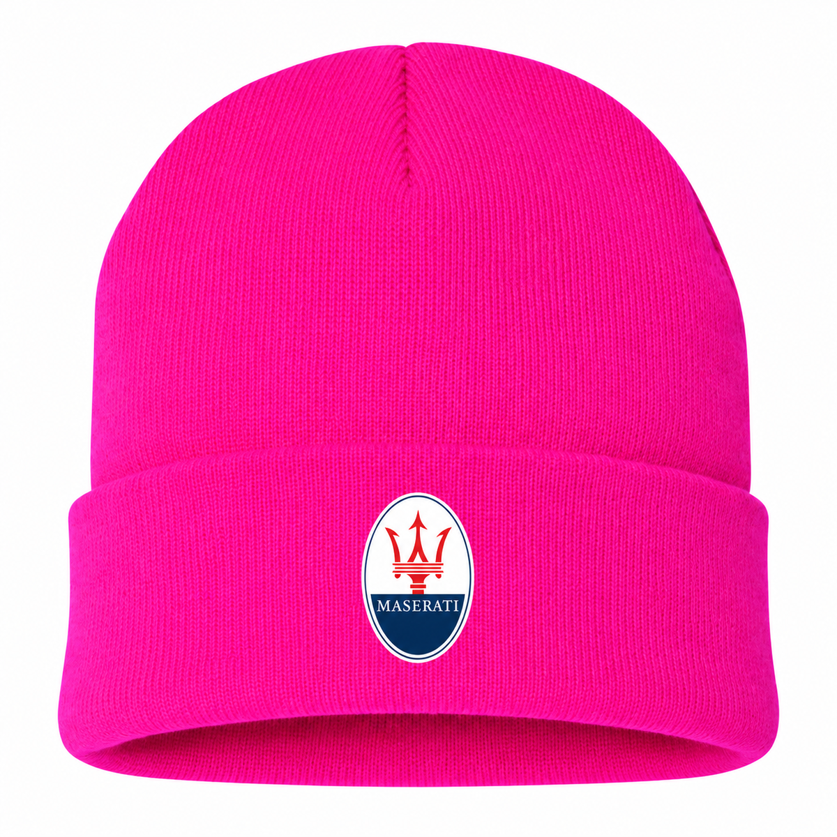 Men's Maserati Beanie Hat — Hot Pink — clean front main