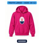 Maserati - Youth Large Hoodie (Ages 10–12) | Color: Hot Pink
