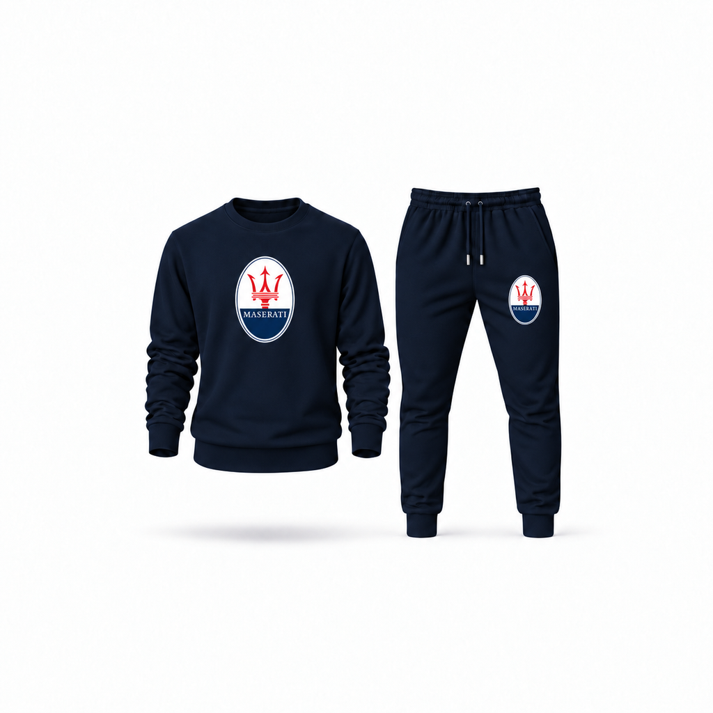 Men's Maserati Sweatshirt Joggers Set | Color: Navy | Main