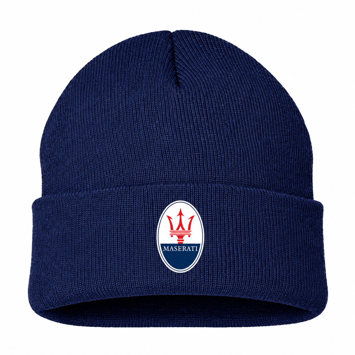 Men's Maserati Beanie Hat — Navy — clean front main