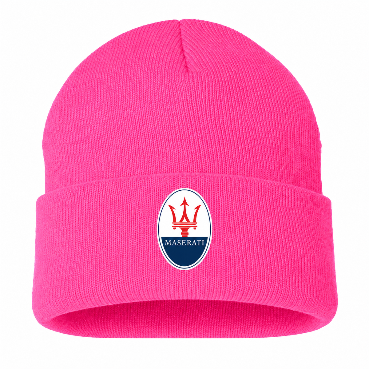 Men's Maserati Beanie Hat — Pink — clean front main