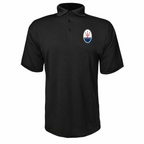 Maserati polyester polo — Black — original-color logo on left chest