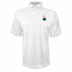 Maserati polyester polo — White — original-color logo on left chest