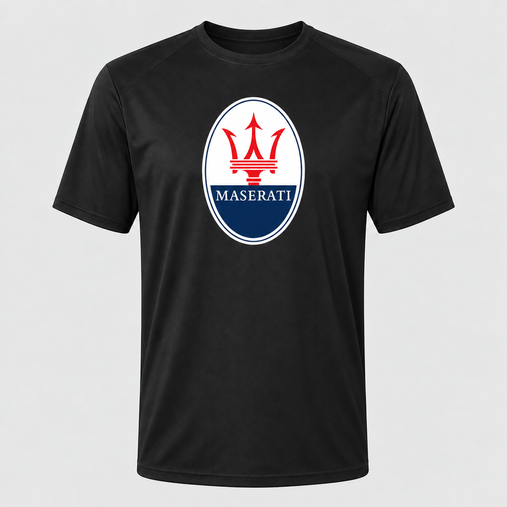 Maserati polyester T-shirt — Black — original logo