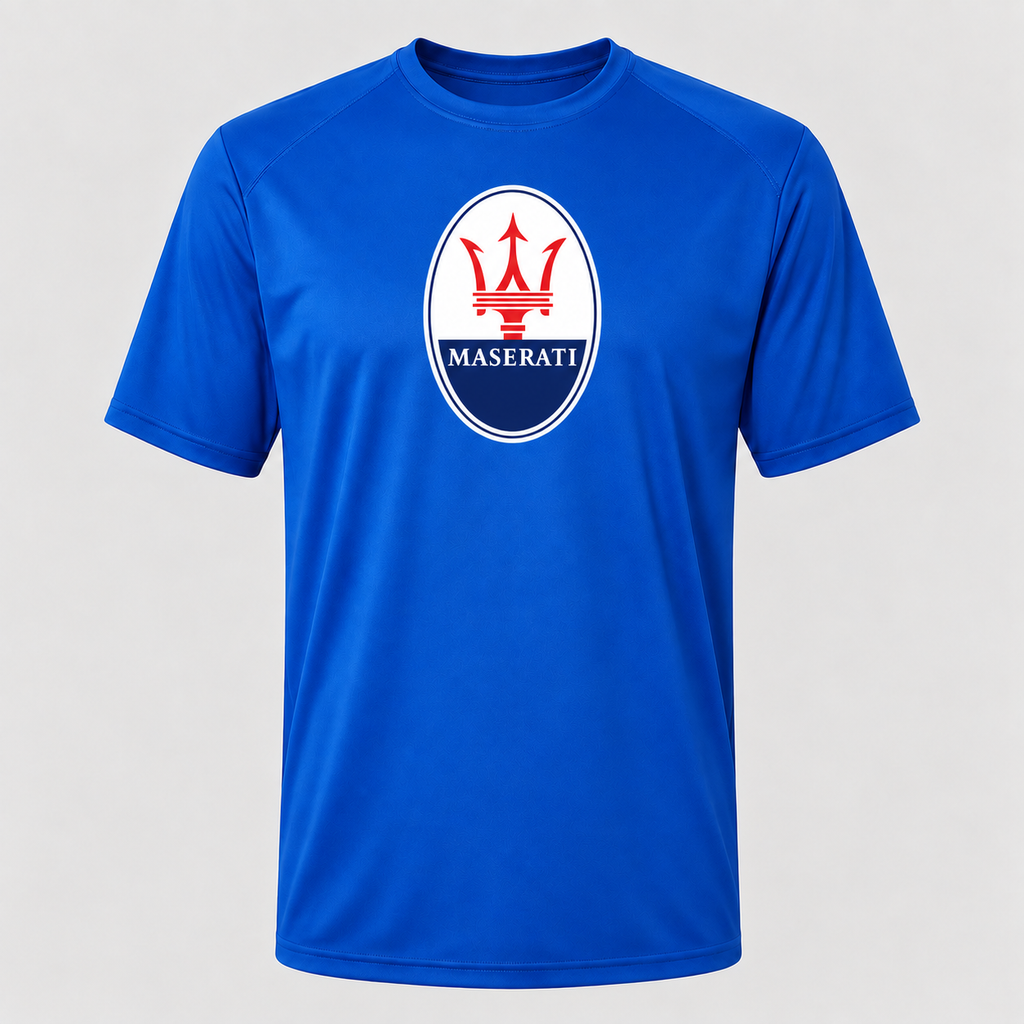 Maserati polyester T-shirt — Blue — original logo