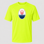 Maserati polyester T-shirt — Safety Green — original logo