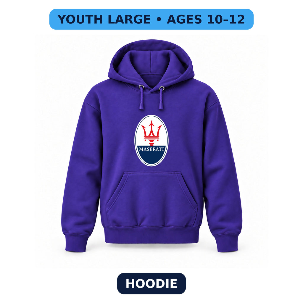 Maserati - Youth Large Hoodie (Ages 10–12) | Color: Purple