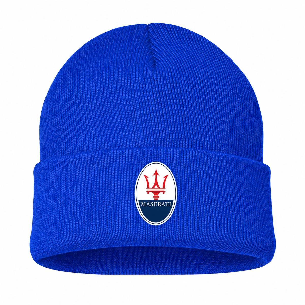 Men's Maserati Beanie Hat — Royal Blue — clean front main