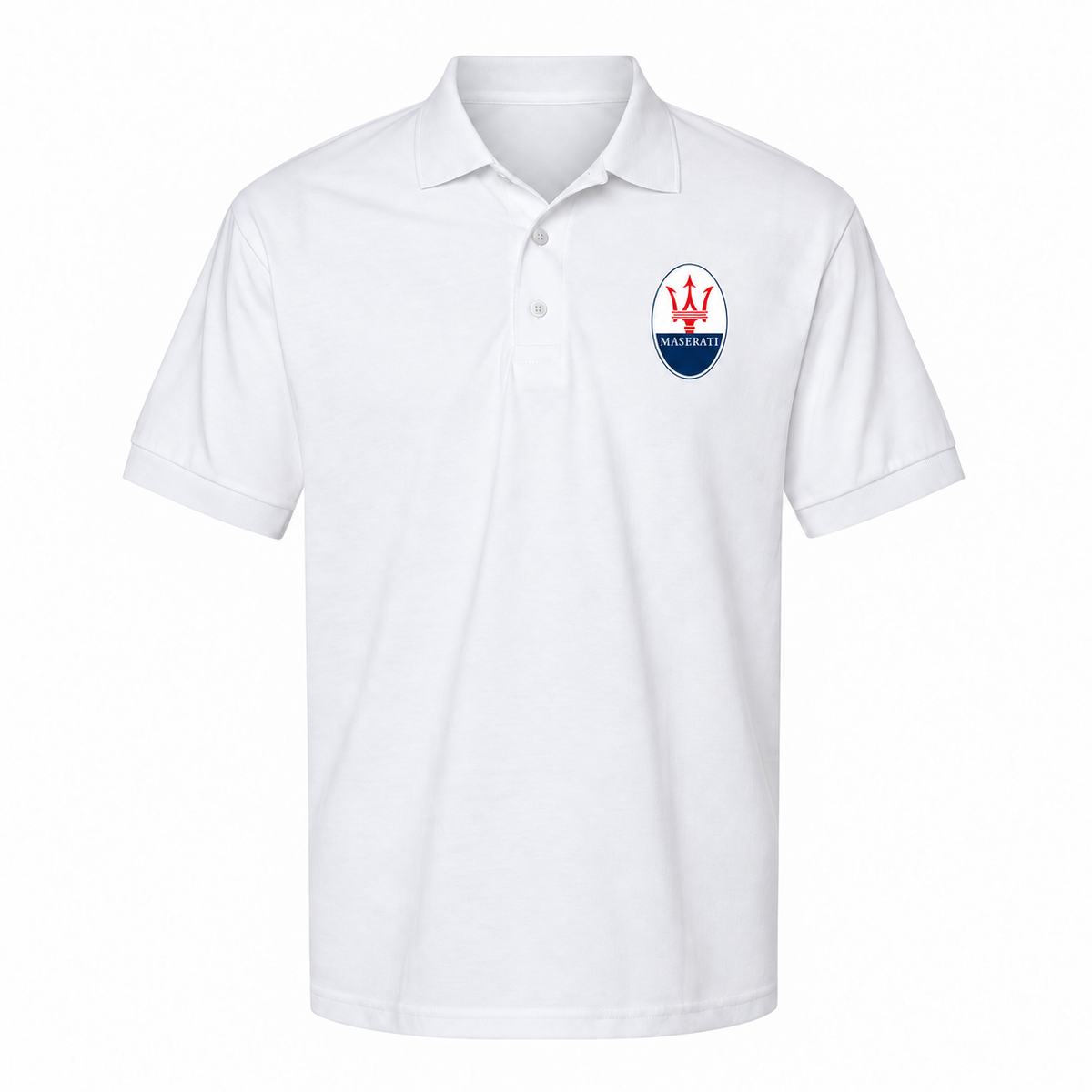Men's Maserati Dry Blend Polo — White — clean front main