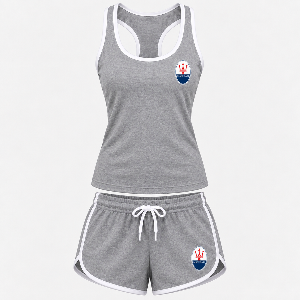 Women's Maserati tanktop and shorts set Grey front