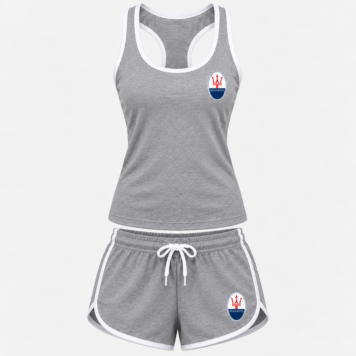 Women's Maserati tanktop and shorts set Grey front