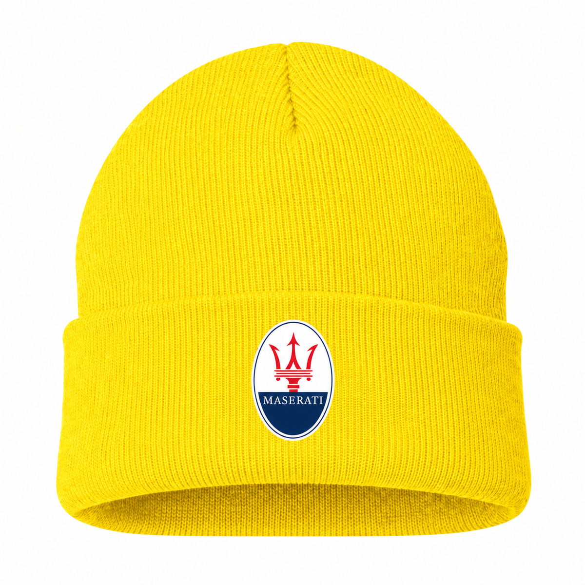 Men's Maserati Beanie Hat — Yellow — clean front main