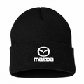 Men's Mazda Beanie Hat — Black — clean front main