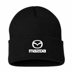 Men's Mazda Beanie Hat — Black — clean front main