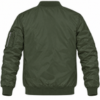 Mazda army green bomber jacket back product view | color: army green |