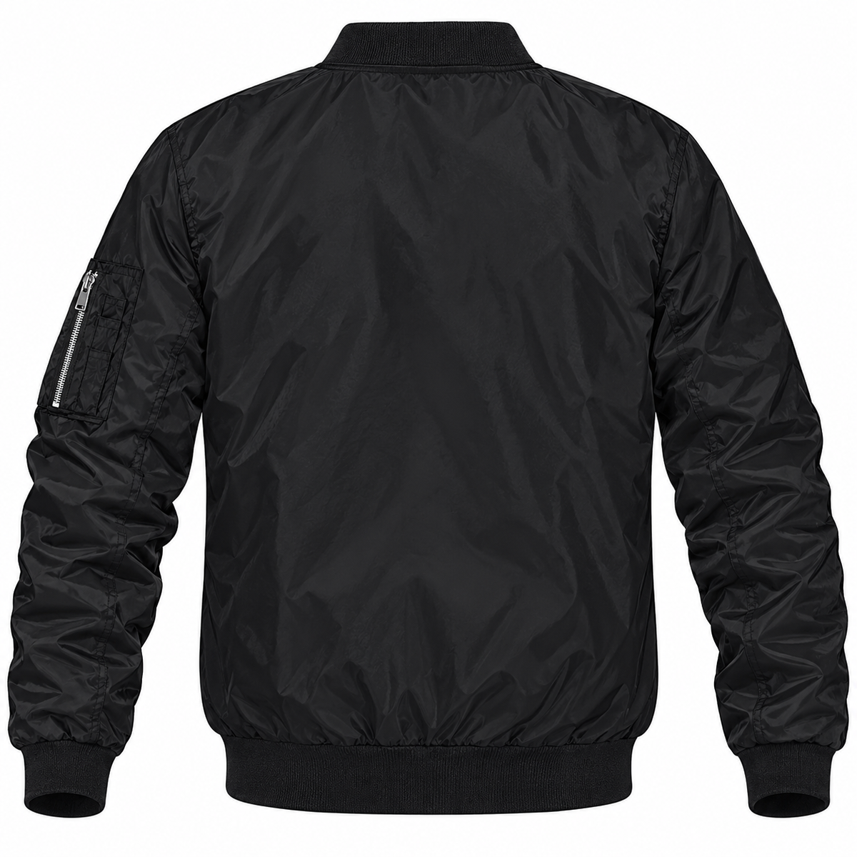 Mazda black bomber jacket back product view | color: black |