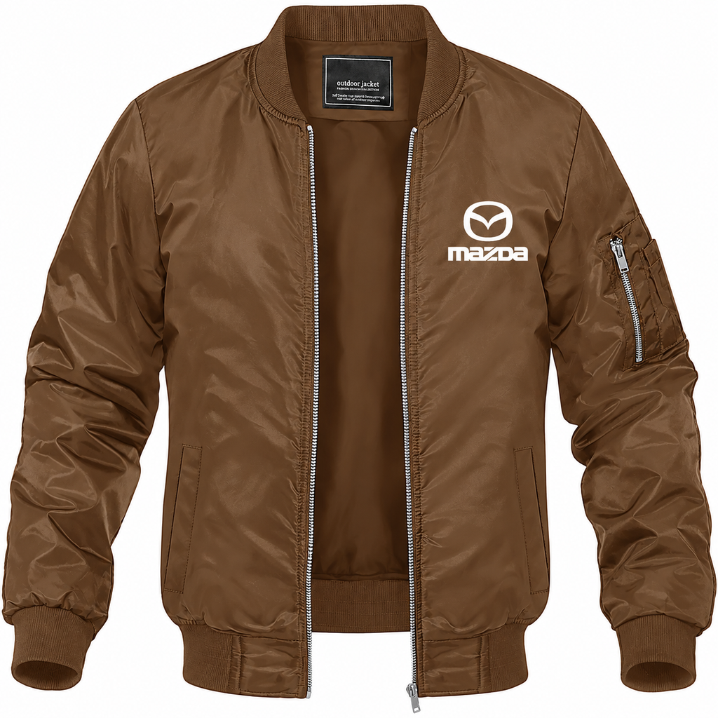Mazda brown bomber jacket front product photo | color: brown |