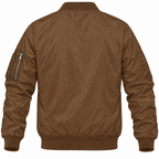 Mazda brown bomber jacket back product view | color: brown |