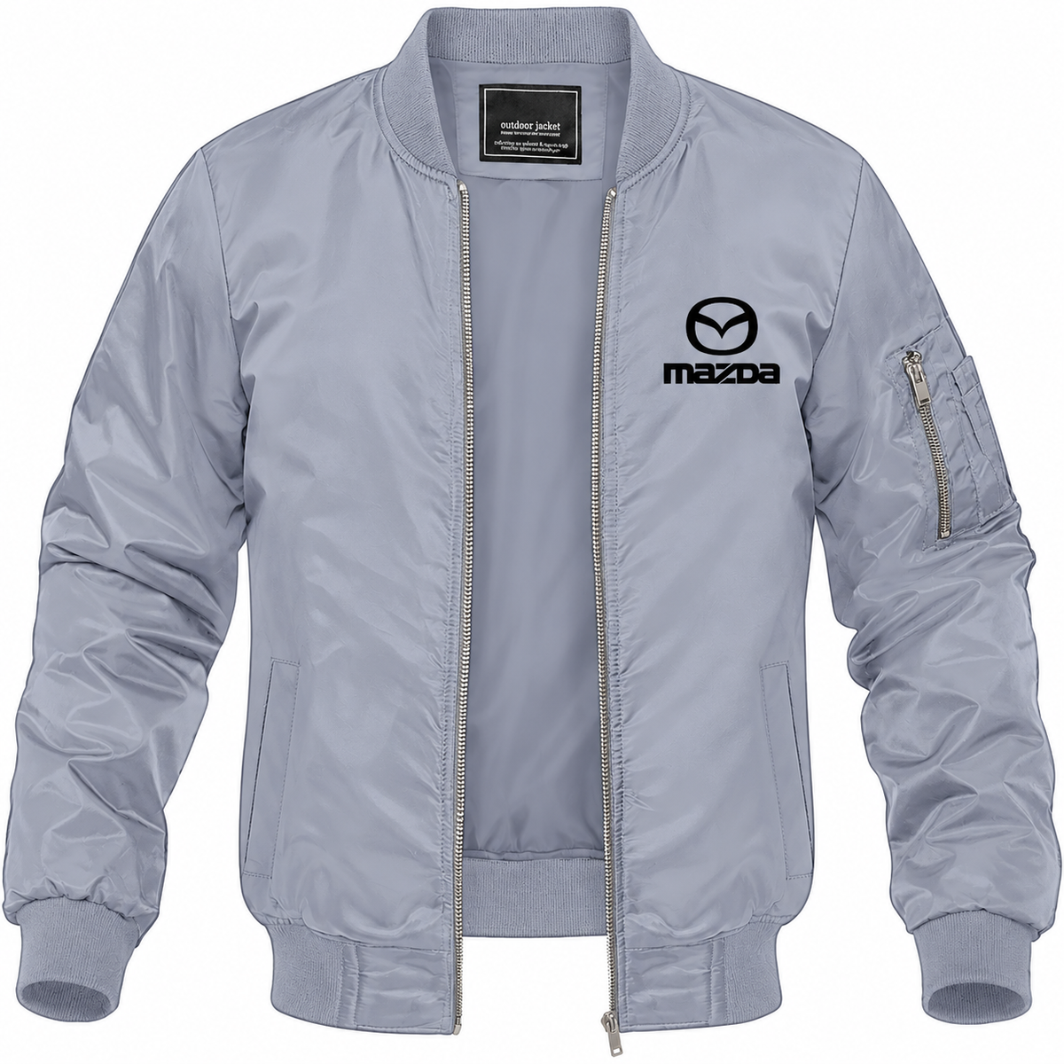 Mazda grey bomber jacket front product photo | color: grey |