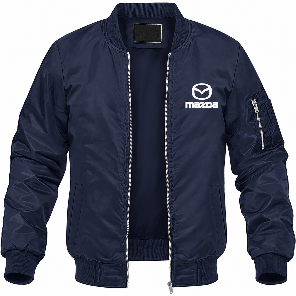 Mazda navy bomber jacket front product photo | color: navy |