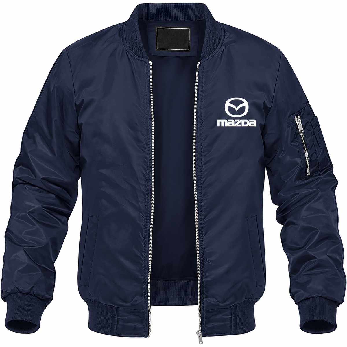 Mazda navy bomber jacket front product photo | color: navy |