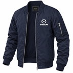 Mazda navy bomber jacket angled product view | color: navy |