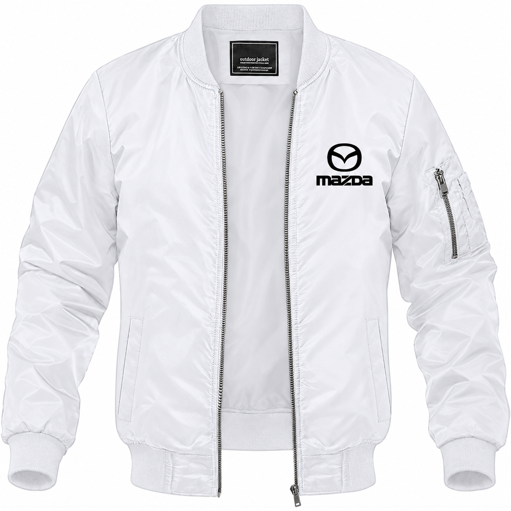 Mazda white bomber jacket front product photo | color: white |