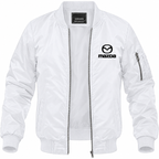 Mazda white bomber jacket front product photo | color: white |