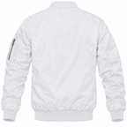 Mazda white bomber jacket back product view | color: white |