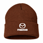 Men's Mazda Beanie Hat — Brown — clean front main
