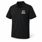 Mazda dry blend polo angled view | Color: Black |