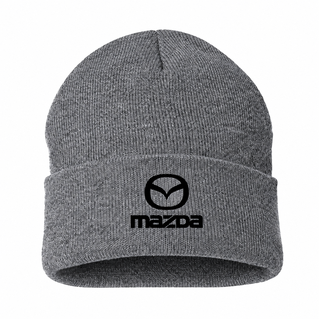 Men's Mazda Beanie Hat — Gray — clean front main