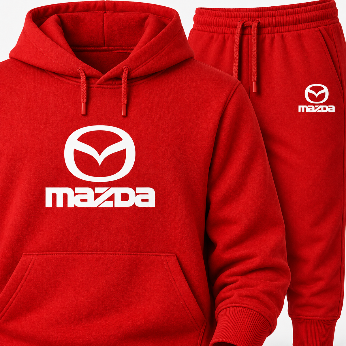Mazda hoodie joggers set | Color: Red | Image 3