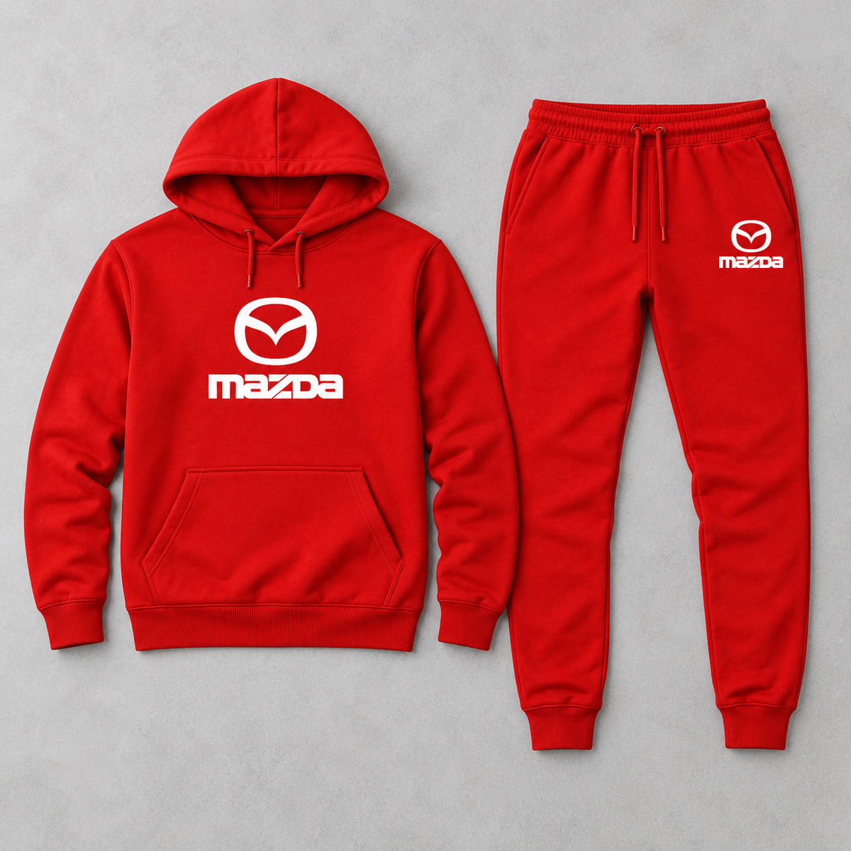 Mazda hoodie joggers set | Color: Red | Image 4