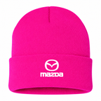 Men's Mazda Beanie Hat — Hot Pink — clean front main