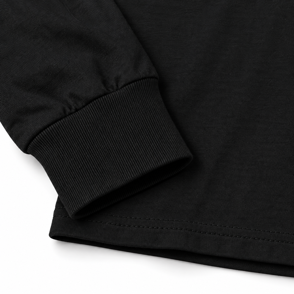Mazda cotton long sleeve Cuff-detail | Color: Black |