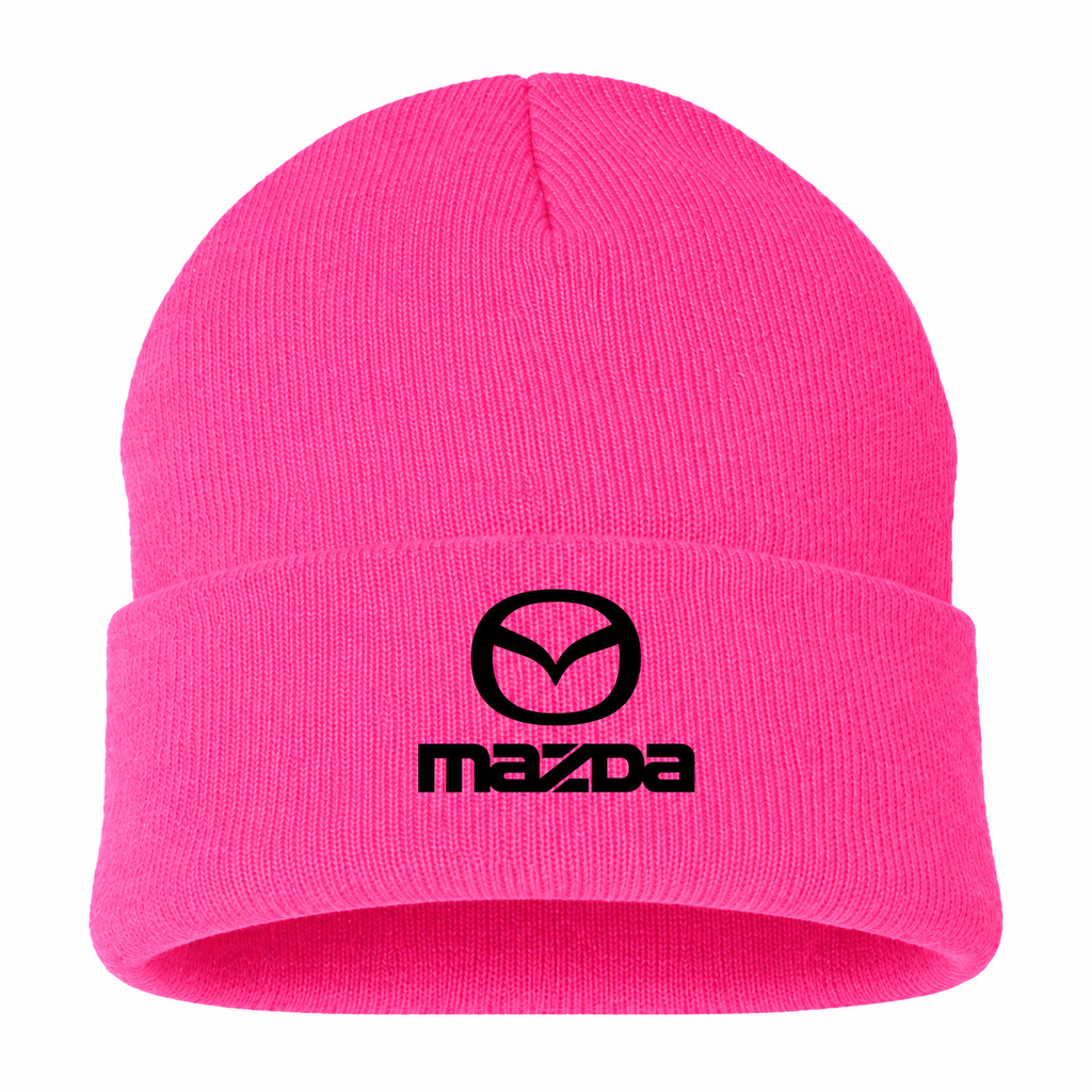 Men's Mazda Beanie Hat — Pink — clean front main
