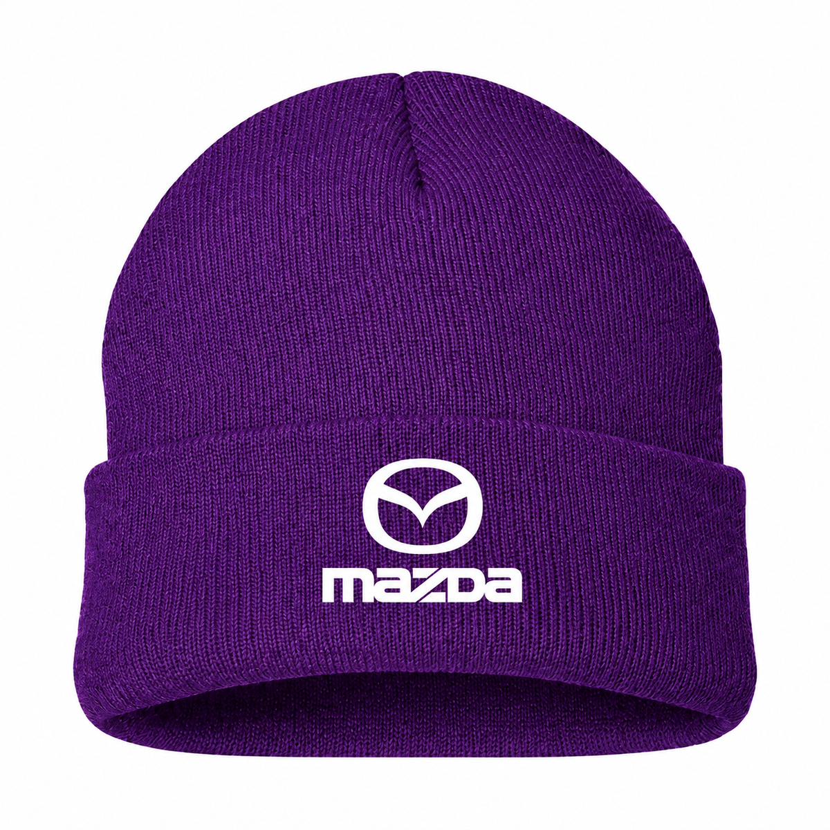 Men's Mazda Beanie Hat — Purple — clean front main
