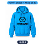 Mazda - Youth Large Hoodie (Ages 10–12) | Color: Turquoise