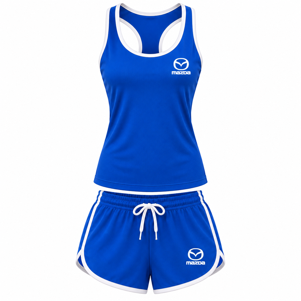 Women's Mazda tanktop and shorts set Blue front