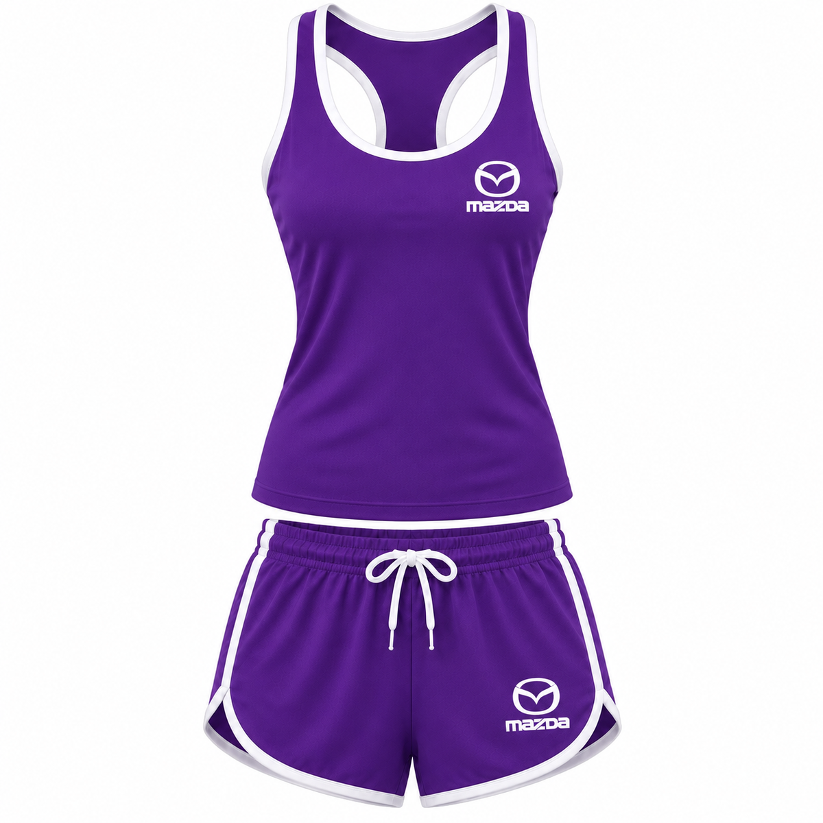 Women's Mazda tanktop and shorts set Purple front