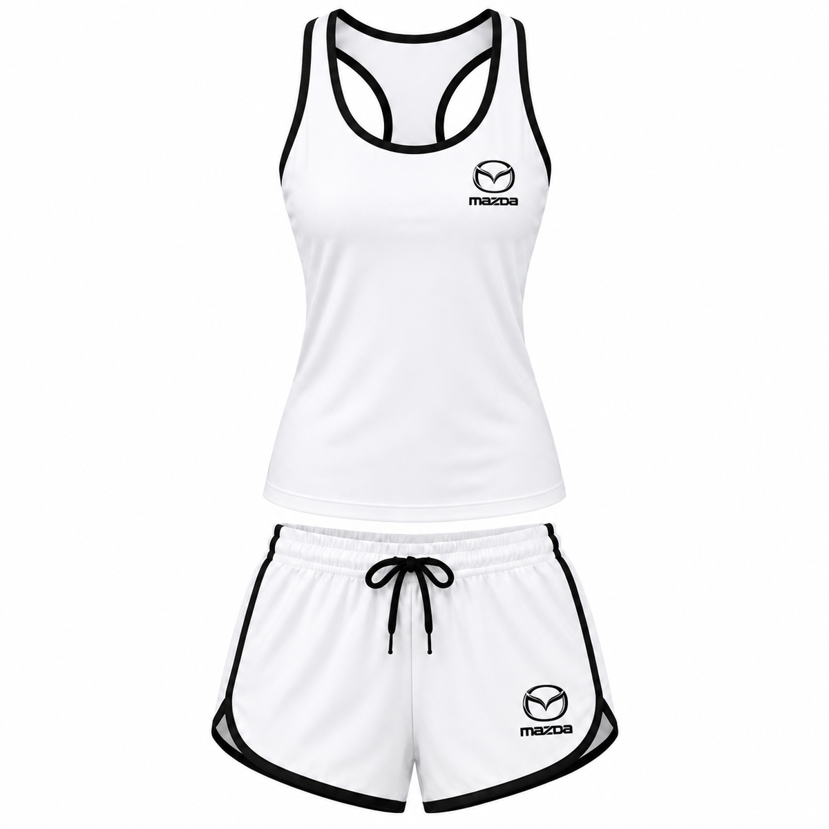 Women's Mazda tanktop and shorts set White front