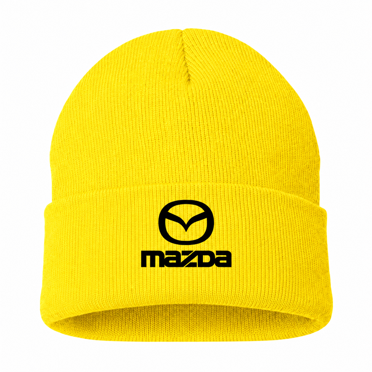 Men's Mazda Beanie Hat — Yellow — clean front main