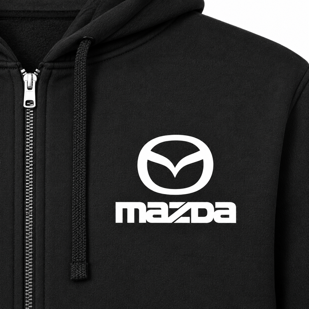 Mazda zipper hoodie Print-detail | Color: Black |