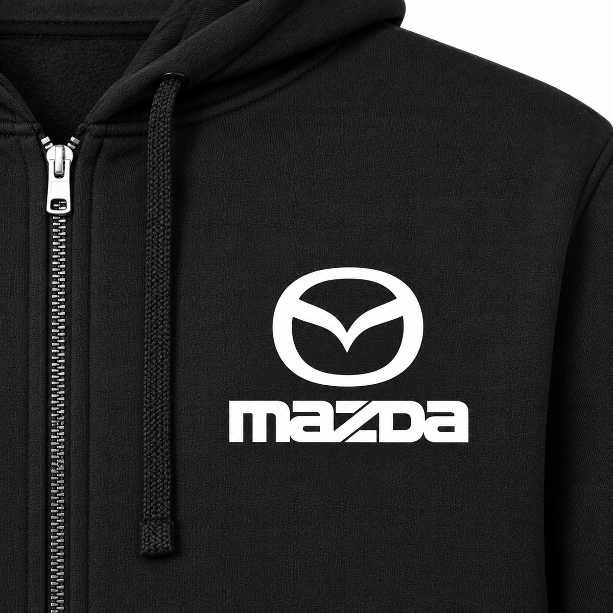 Mazda zipper hoodie Print-detail | Color: Black |