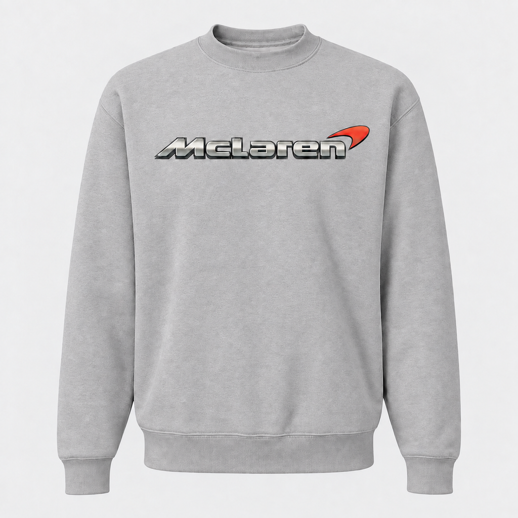 Men’s McLaren Car Crewneck Sweatshirt | Color: Gray | Front